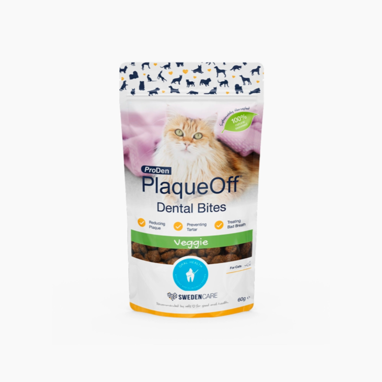 ProDen PlaqueOff Dental Bites For Cats, Veggie Flavour 60g