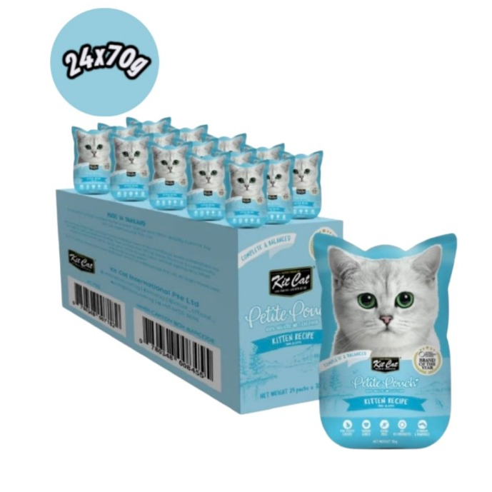 Kit Cat Petite Pouch Complete & Balanced Kitten Tuna in Aspic 24x70g