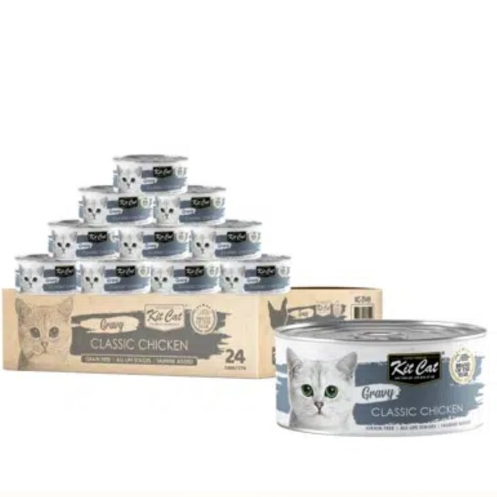 Kit Cat Gravy Canned Food Classic Chicken 24x70g
