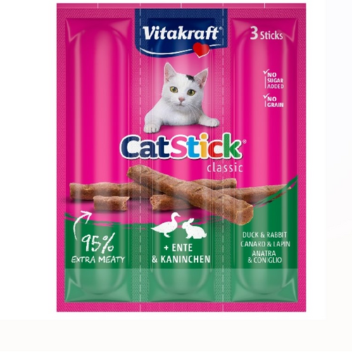 Vitakraft Cat Stick Mini Duck & Rabbit 18g (3Stick)