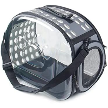Transparent Pet Carrier for Kitten and Small Puppy (Grey)