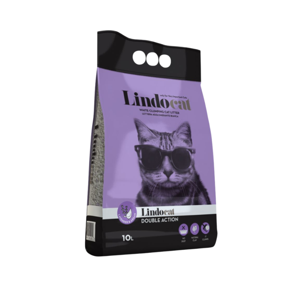 Lindocat Sand White Bentonite Double Action Lavender Cat Litter 10L