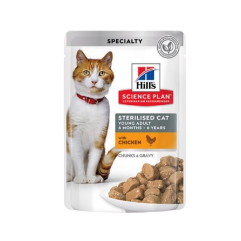 Hills Sterilised Adult Cat Wet Food WIth Chicken 85g Pouch