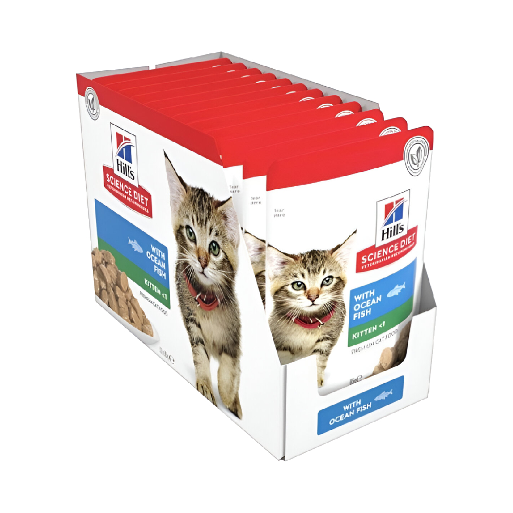 Hills Kitten Ocean Fish in Gravy Cat Wet Food 85g x 12 Pouches