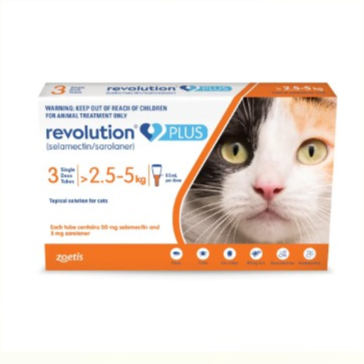 Zoetis Revolution Cat plus 0.5 mg ,> 2.5-5kg (3 tubes)