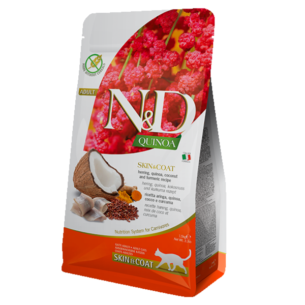 Farmina N&D Quinoa Skin And Coat Herring Dry Cat Food, 1.5kg