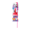 Furry Ball Fluffy Bird Wand Cat Toy, Red