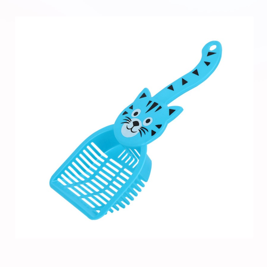 Cat litter shovel plastic with Cat Design (Blue)