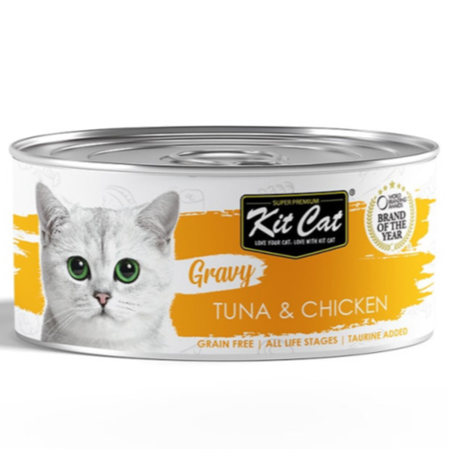 Kit Cat Gravy Cat Canned Food  Tuna & Chicken 70g
