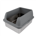 Go Fresh Enclosed Stainless Steel Cat Litter Box Grey, 53 x 40.6 x 31 cm