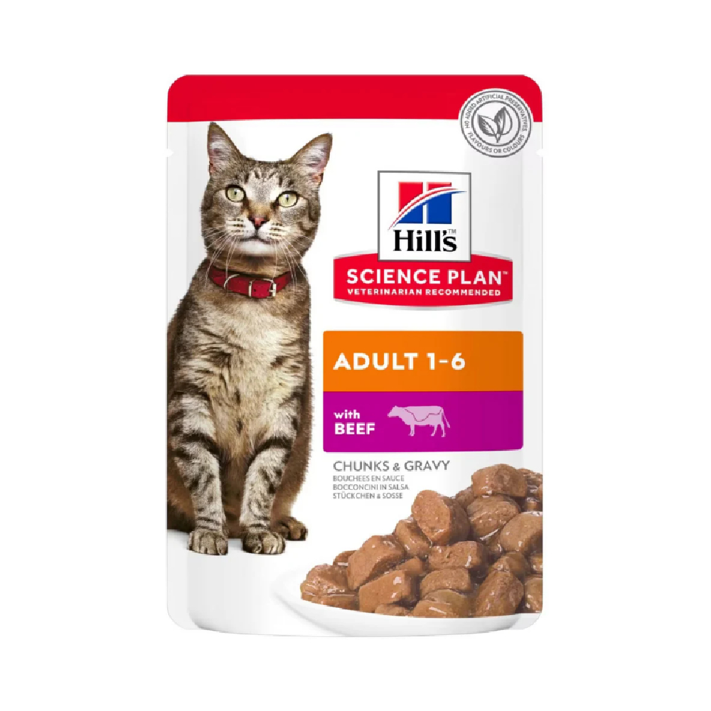 Hills Adult Beef Gravy Cat Wet Food 85g Pouch