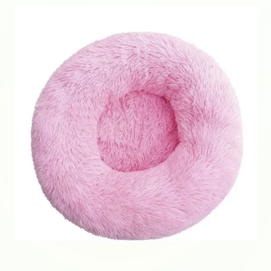 Calming Dog Bed Soft Round Pet Bed Soft Cat Cushion Mat Comfy Sleeping Nest Small Medium Pets Cats and Dog Pink (Medium)
