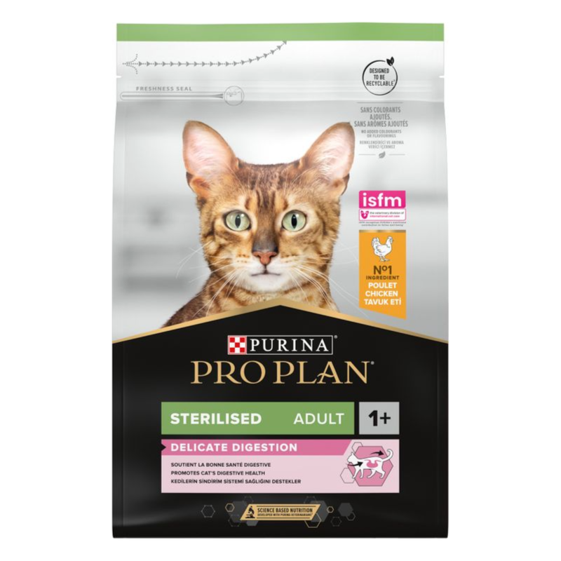 Pro Plan Sterilised Adult Delicate Digestion Cat Dry With Chicken, 3 kg
