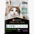 Purina Pro Plan LiveClear Turkey Sterilised Adult Cat Food, 2.8kg