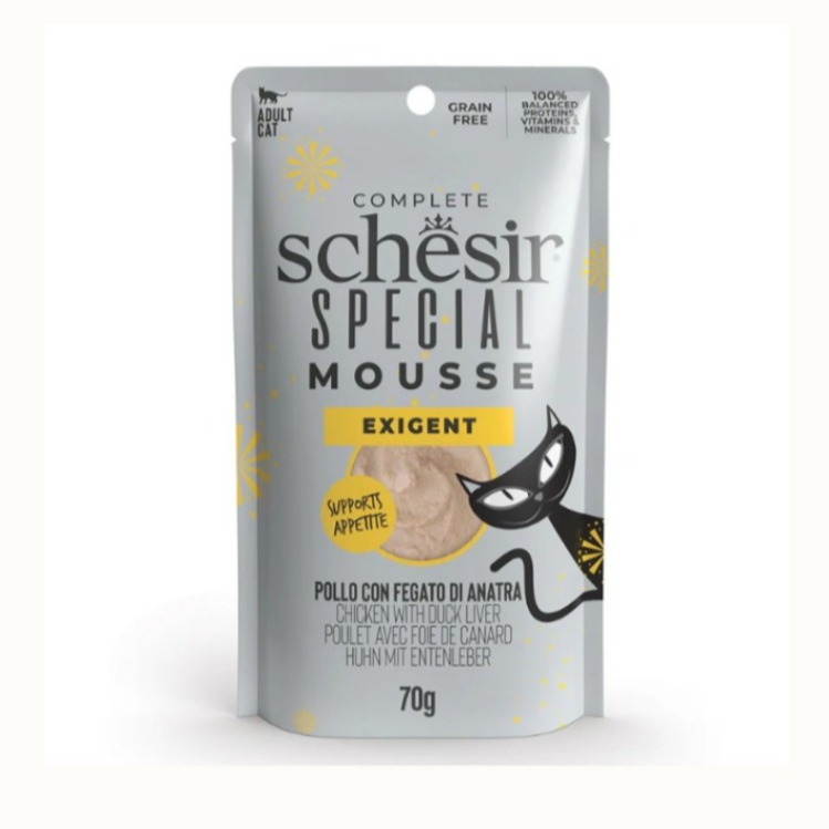 Schesir Exigent Chicken With Duck Liver In Mousse 70g In Pouch