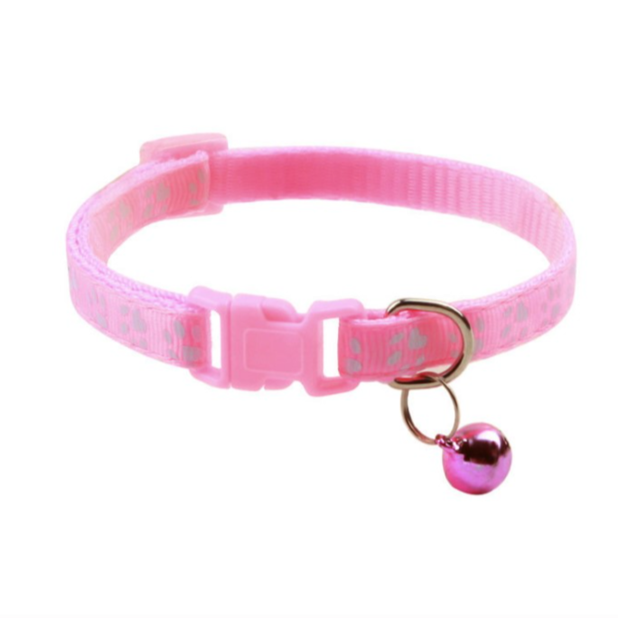 Cat Collar Size Adjustable with Bell (Light Pink)