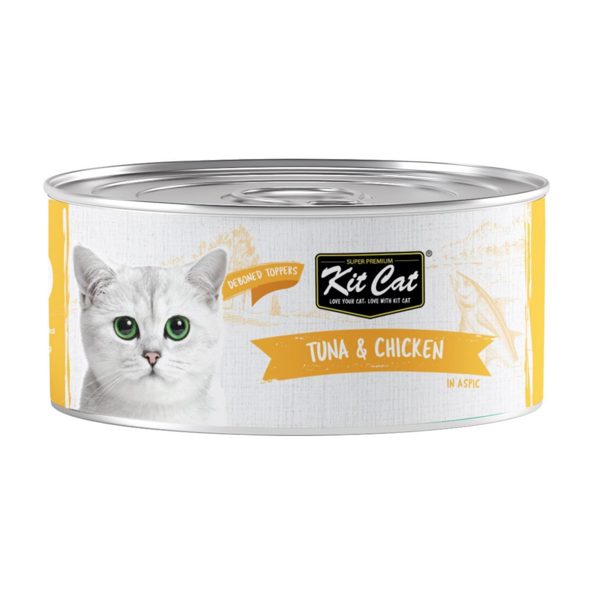 Kit Cat Deboned Tuna & Chicken Toppers Cat Wet Food, 80g x 24 Can