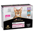 PRO PLAN DELICATE DIGESTION ADULT WET CAT FOOD, TURKEY AND OCEAN FISH, MIX-FLAVOR PACK, 10X85G