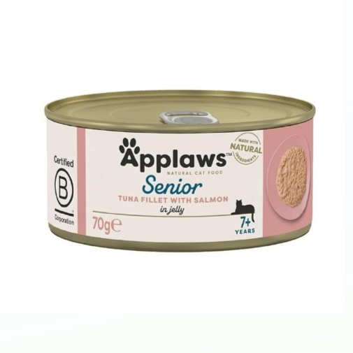 Applaws Tuna with Salmon in Jelly Senior Age 7+ Wet Cat Food 70g Tin
