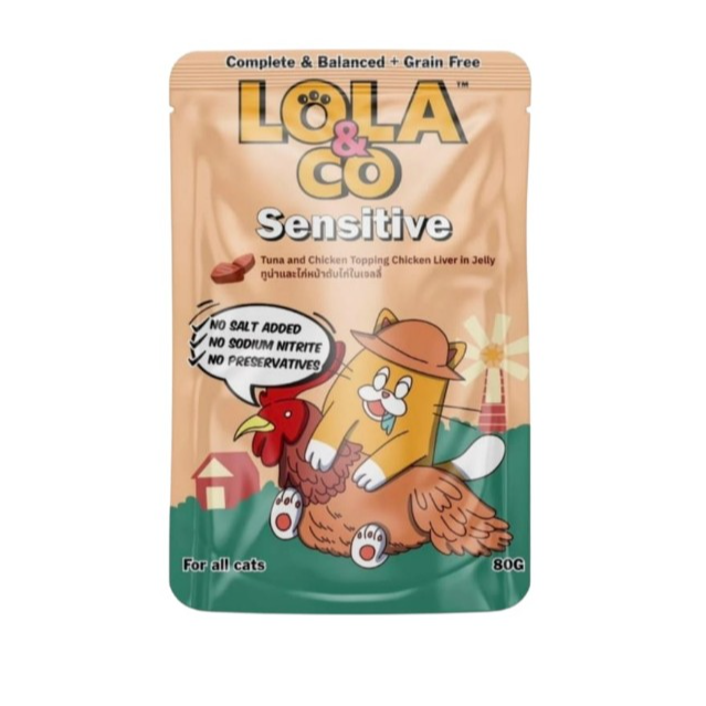 Lola & Co SENSITIVE Tuna & Chicken Topping Chicken Liver in Jelly 80g