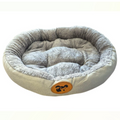 Cozy Plush Oval Pet Bed Gray for Cats & Dogs (Medium