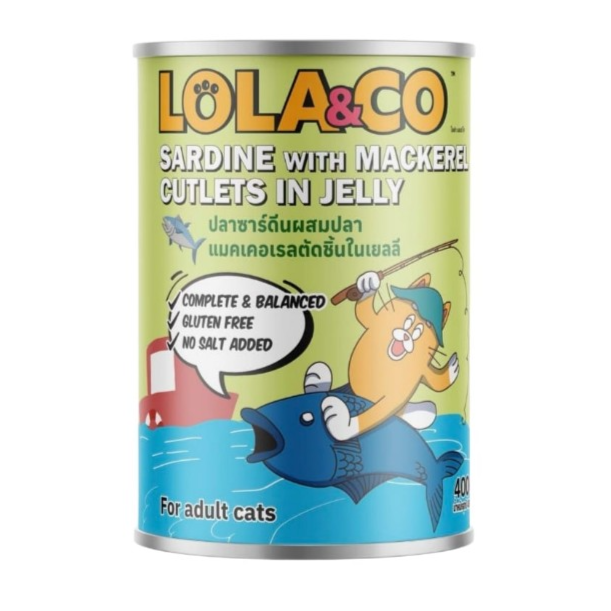 Lola & Co Cat Can Sardine with Mackerel Cutlets in Jelly 400g