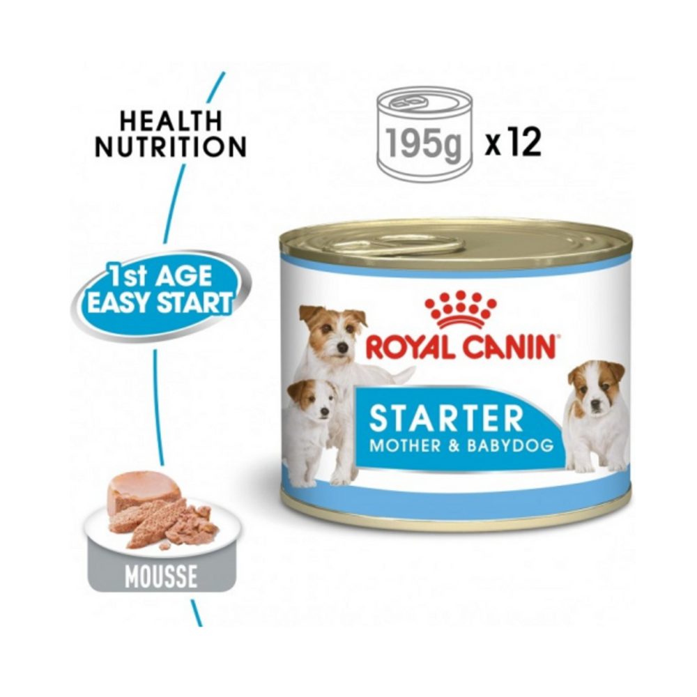 Royal Canin Health Nutrition Starter Mousse Wet Food Cans 195g x 12 Can