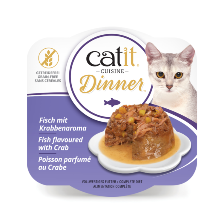 Catit Fish Dinner, Crab Flavour & Pumpkin 75g x 6 pcs