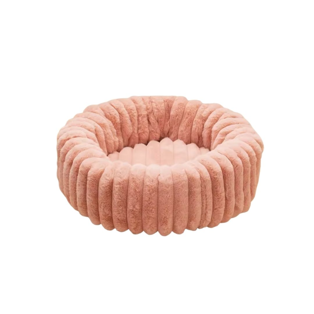 Plush Doughnut Bed for Cats and Dogs (Pink)