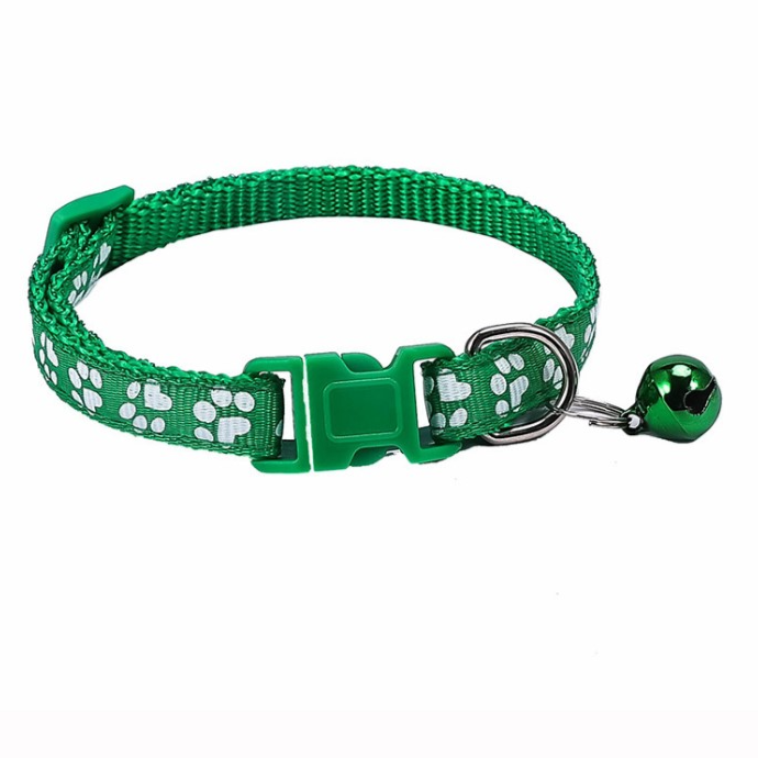 Cat Collar Size Adjustable with Bell (Green)