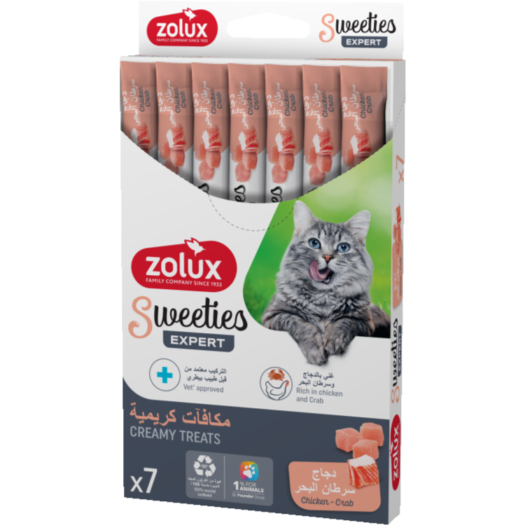 Sweeties Creamy Stick for Cats, Chicken Crab, 7 pcs/box