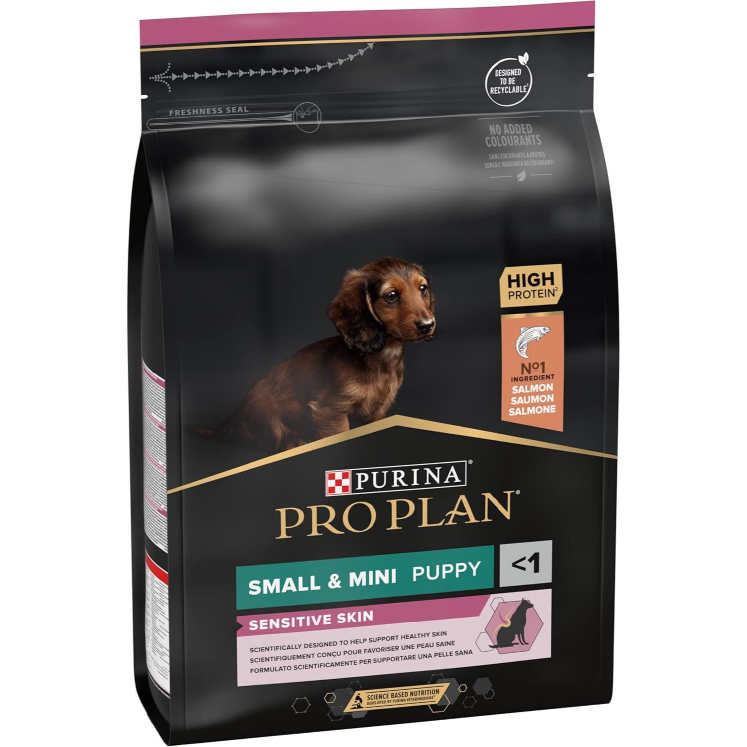 Pro Plan Sensitive Skin Small And Mini Puppy Dry Food With Salmon, 3kg