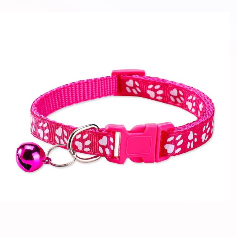 Cat Collar Size Adjustable with Bell (Pink)