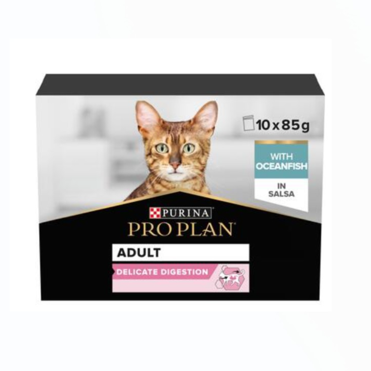 Purina Pro Plan Delicate Wet Cat Food Oceanfish in Gravy 10x85g