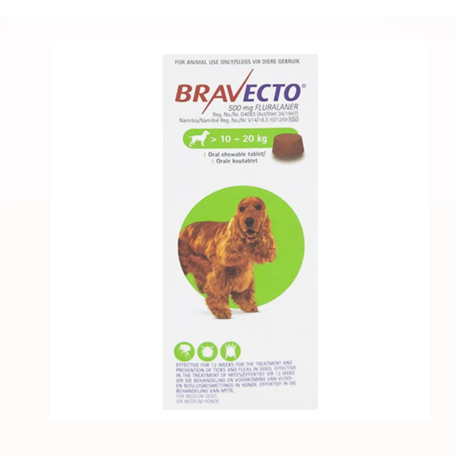 Bravecto Chewable table for Medium Dogs 500mg