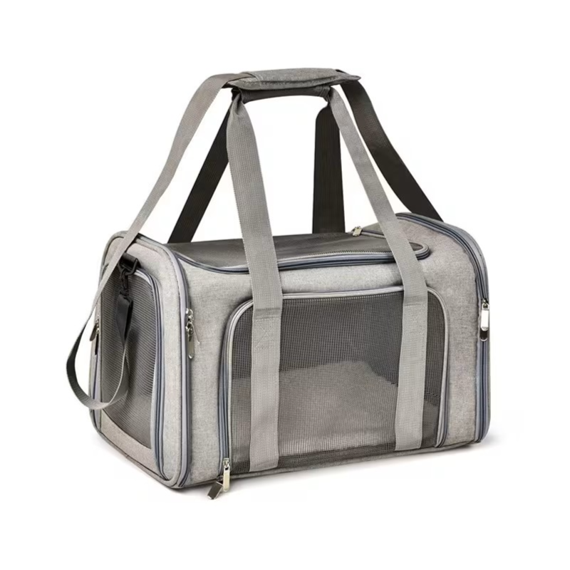 Breathable Pet Carrier Bag Grey, Medium 45 x 30 x 30 cm
