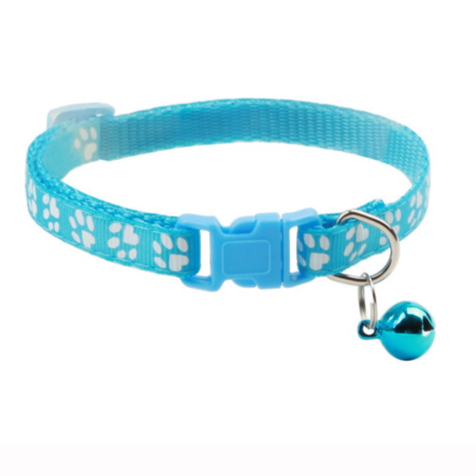 Cat Collar Size Adjustable with Bell (Light Blue)