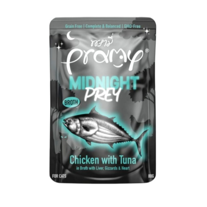 Pramy Midnight Prey Chicken with Tuna In broth 80g