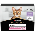PRO PLAN DELICATE DIGESTION ADULT WET CAT FOOD, TURKEY IN GRAVY, MP 10X85G