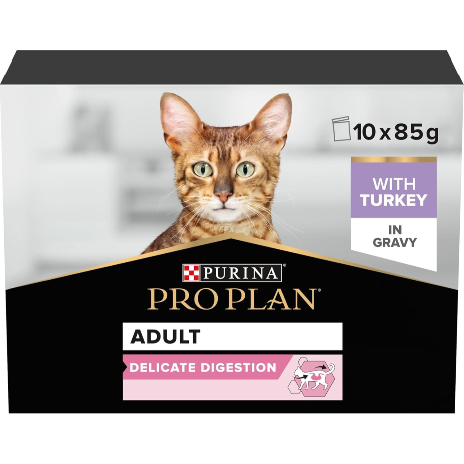 PRO PLAN DELICATE DIGESTION ADULT WET CAT FOOD, TURKEY IN GRAVY, MP 10X85G