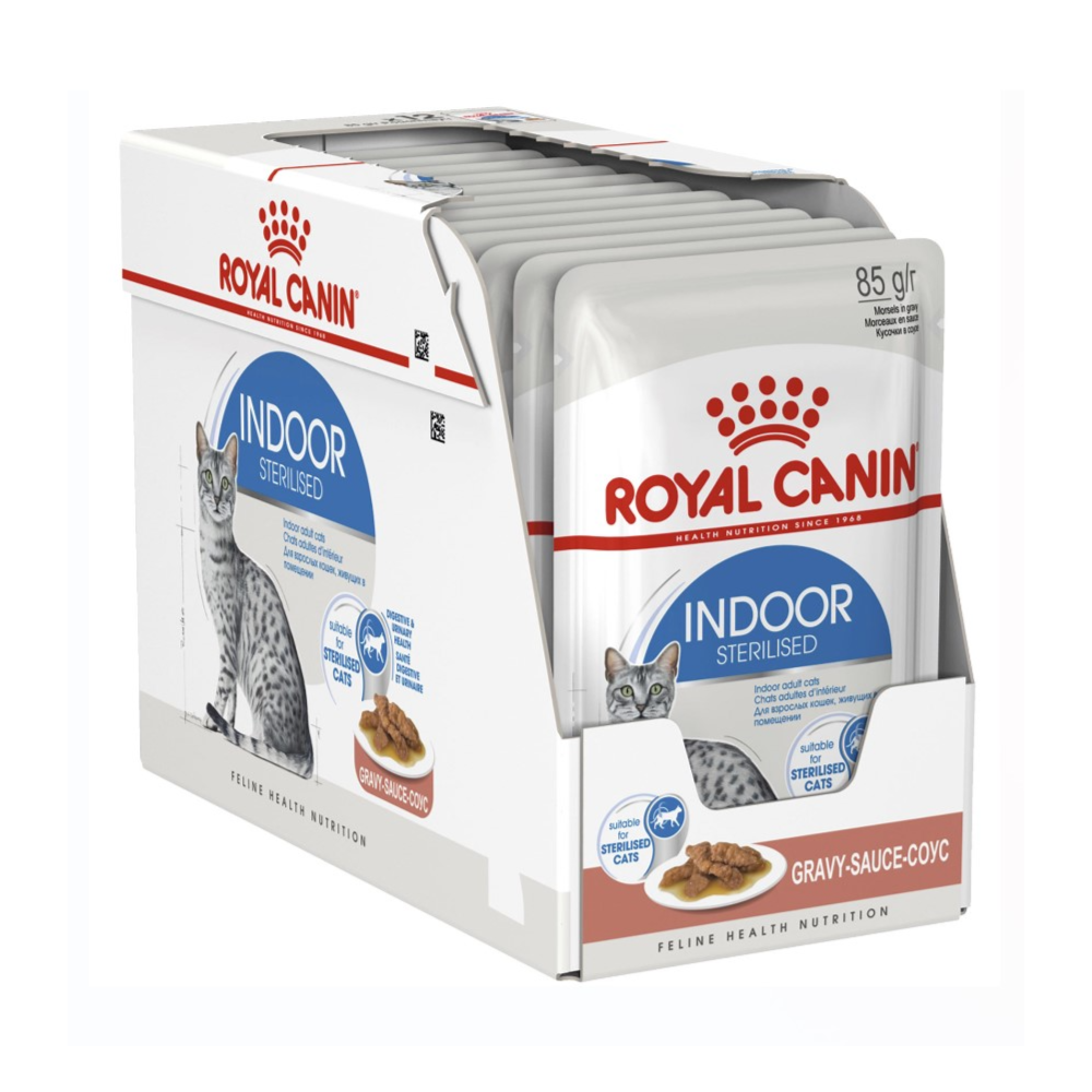 Royal Canin Indoor Sterilised Gravy Cat Wet Food 85g x 12 Pouches