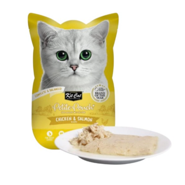 Kit Cat Petite Pouch Complete & Balanced Chicken & Salmon in Aspic 70g