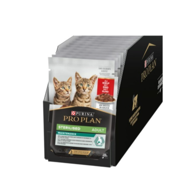 PURINA PRO PLAN Adult Sterilised Maintenance with beef in Gravy 10x85g