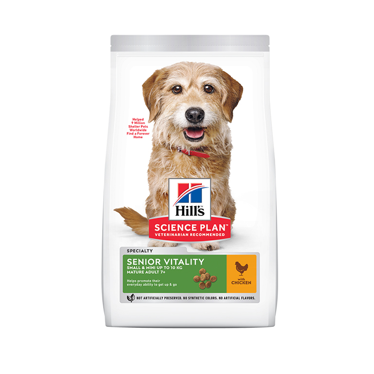 Hills Senior Vitality Small & Mini Adult 7+ Dry Dog Food With Chicken & Rice 1.5Kg