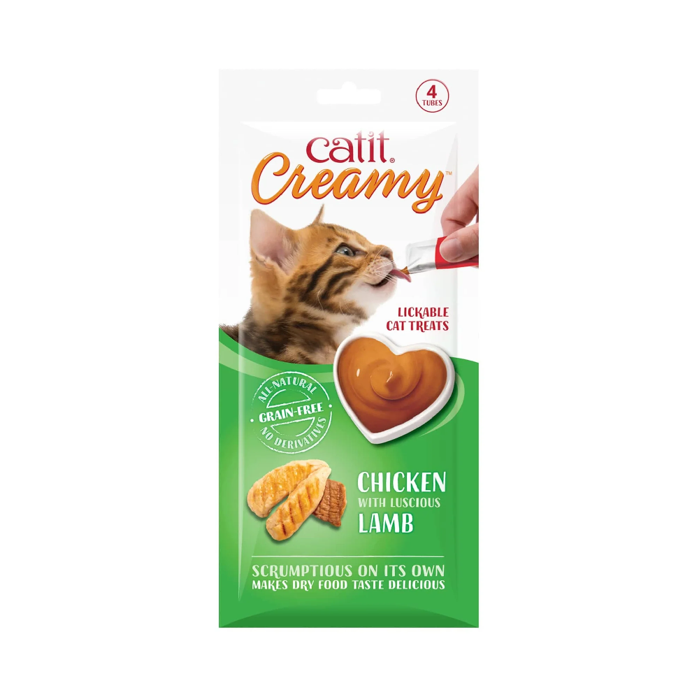 Catit Creamy Lickable Chicken & Lamb Cat Treats 4Pcs