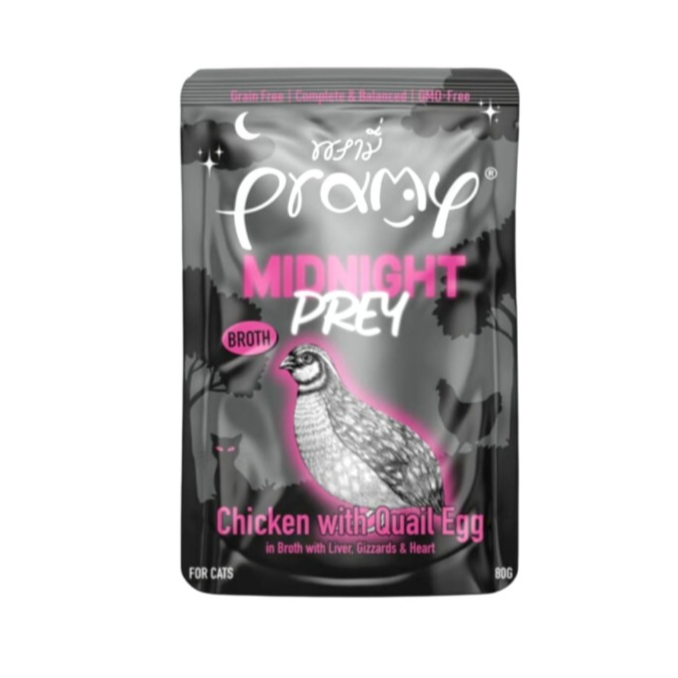 Pramy Midnight Prey Chicken with Quail Egg  In broth 80g