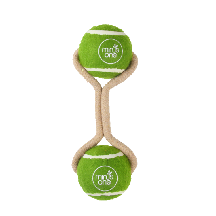Double Meadow Tennis Ball With Rope Dog Toy