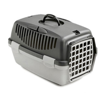 Gulliver 1 Plastic Door Pet Carrier For Cats And Small Dogs Dark Grey, 48x32x31H cm