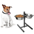 Adjustable Stand with Stainless Steel Dog Bowl 0.7L