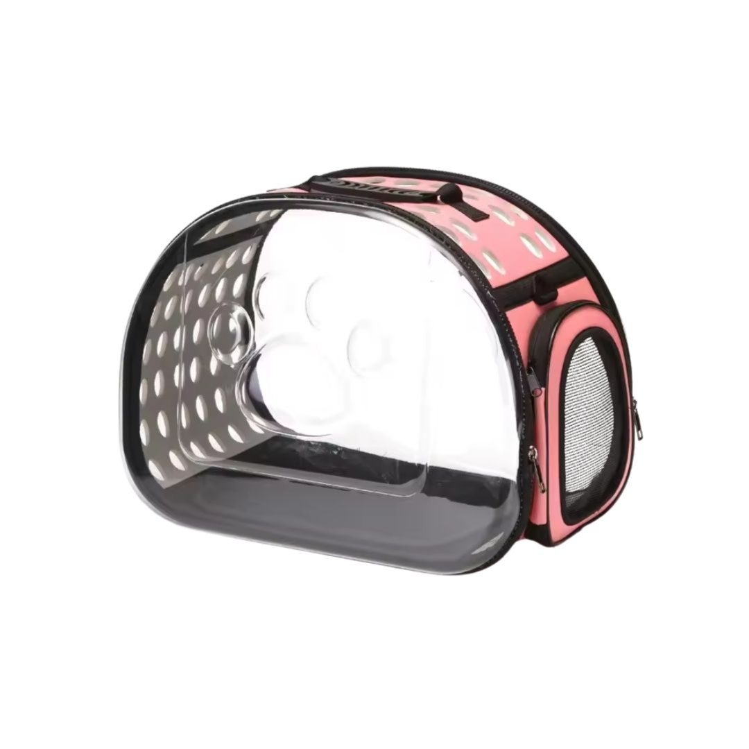 Transparent Pet Carrier for Kitten and Small Puppy (Pink)